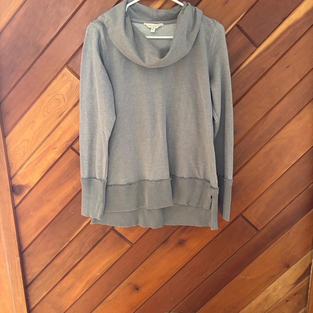 Lucky Brand Light Gray Cowl Neck Sweater
